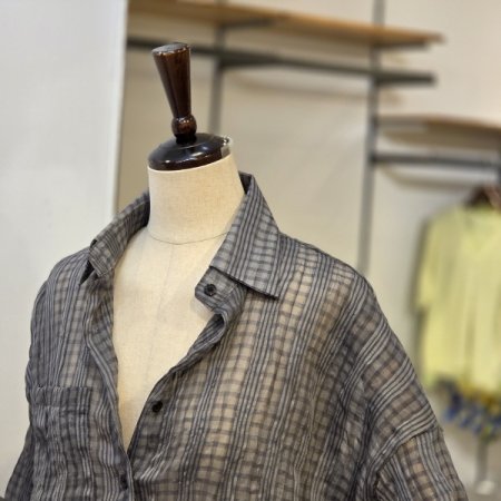 체크 소잉 블라우스