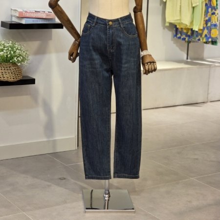 배기핏 스판 데님 팬츠