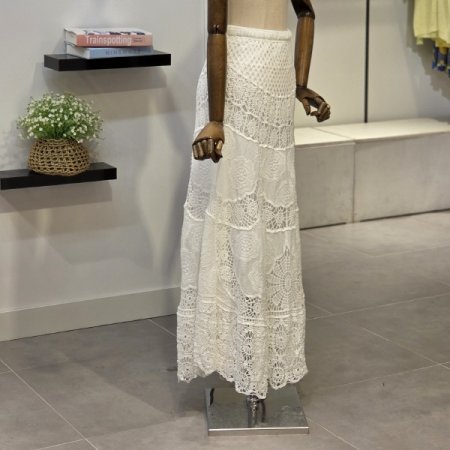바티 자수 레이스 스커트