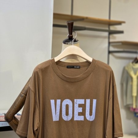 V레터링 워싱 티셔츠