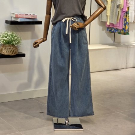 그리시 허리밴딩 와이드 팬츠