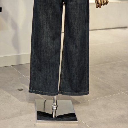 일자핏 진청 데님 팬츠