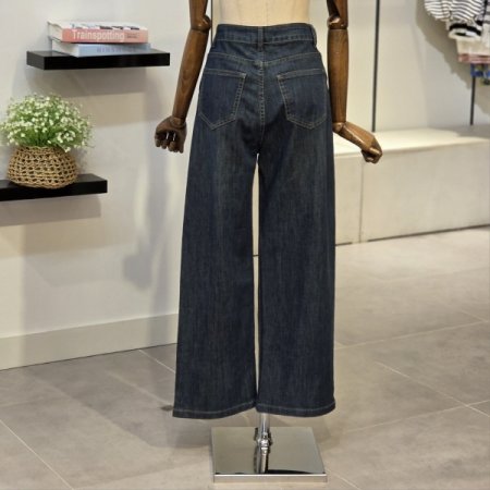 일자핏 진청 데님 팬츠