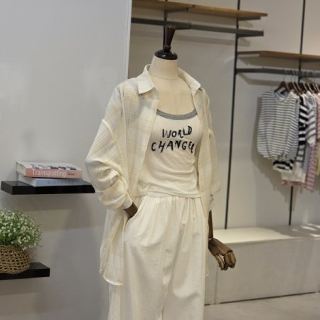 누리 스퀘어 체크 오버핏 남방