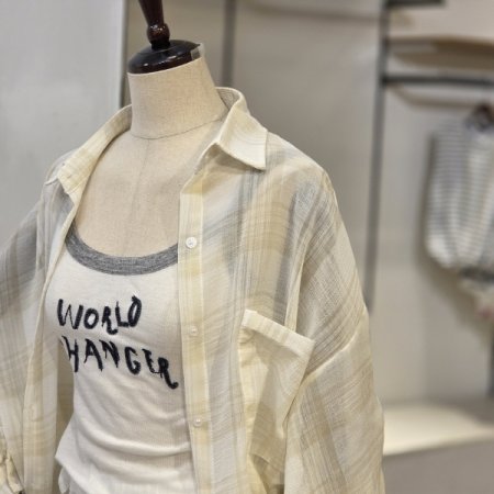 누리 스퀘어 체크 오버핏 남방