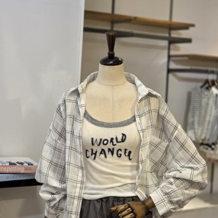 체크 오버핏 남방