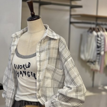 체크 오버핏 남방