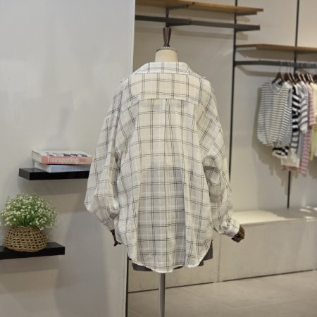 체크 오버핏 남방