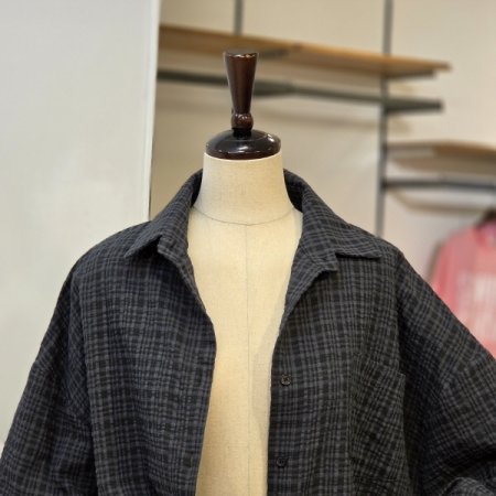 블랑 체크 오버핏 셔츠