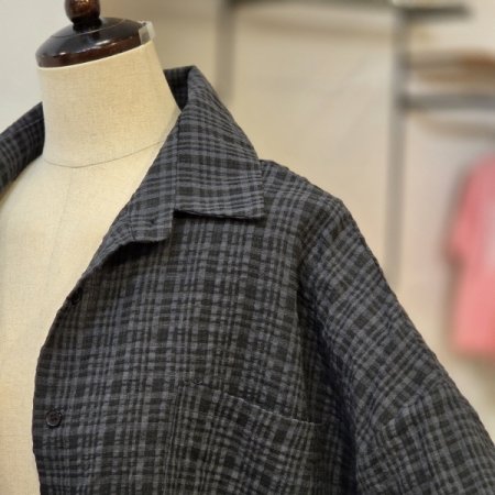 블랑 체크 오버핏 셔츠