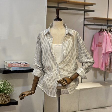 하인 줄지 블라우스