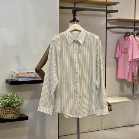 하인 줄지 블라우스