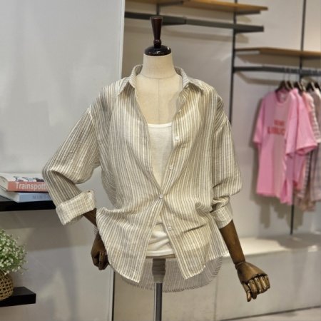 하인 줄지 블라우스