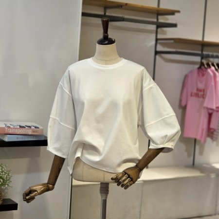 퍼프소매 기본 티셔츠