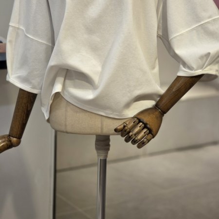 퍼프소매 기본 티셔츠