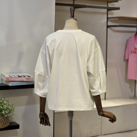 퍼프소매 기본 티셔츠