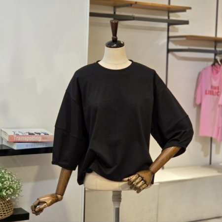 퍼프소매 기본 티셔츠