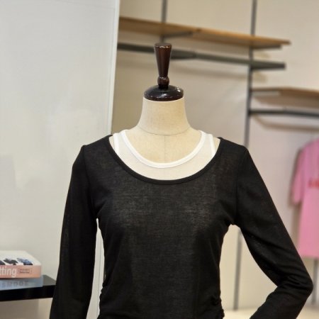 레이어드 보트넥 티셔츠