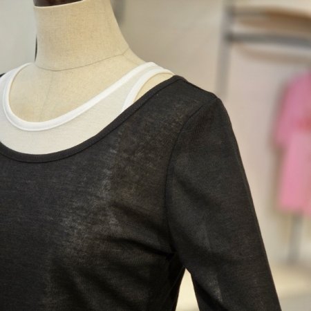 레이어드 보트넥 티셔츠