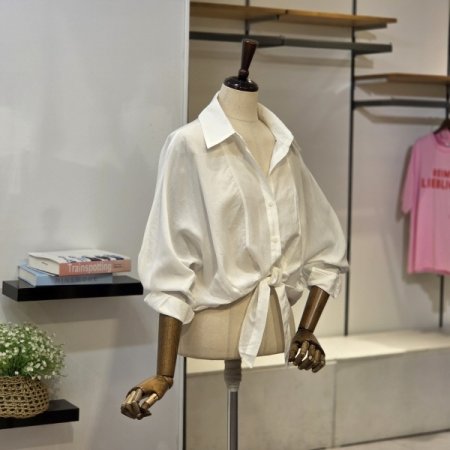 라인 리본 셔츠