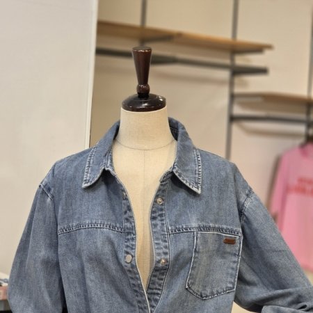 턱포인트 데님 셔켓