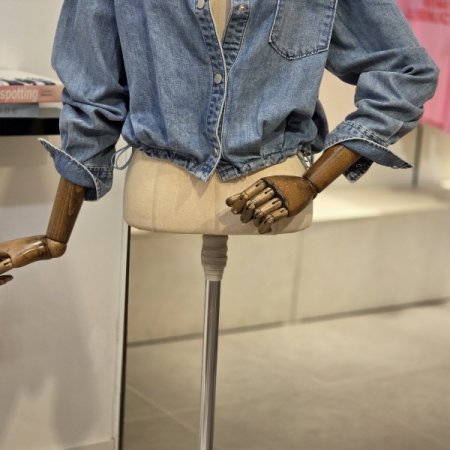 턱포인트 데님 셔켓