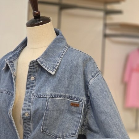 턱포인트 데님 셔켓