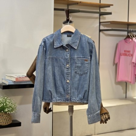 턱포인트 데님 셔켓