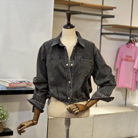 턱포인트 데님 셔켓