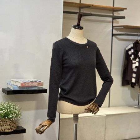 네크배색 기본 라운드 니트