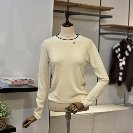 네크배색 기본 라운드 니트