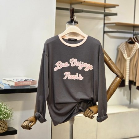 패리스 배색 모달 티셔츠