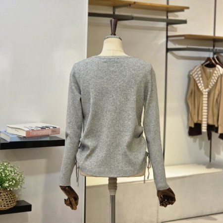 셔링 골지 니트 가디건