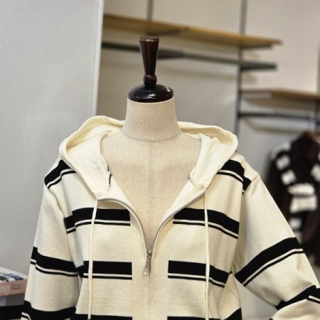 단가라 후드 가디건