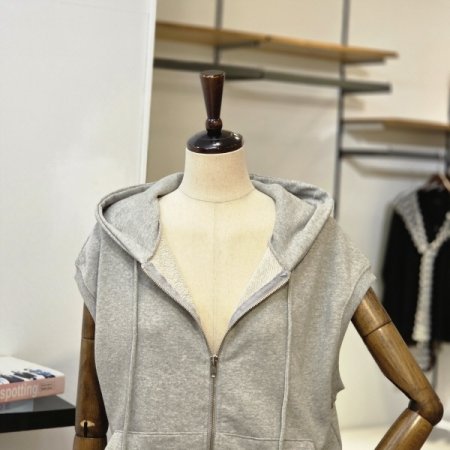 프리 후드 집업 조끼