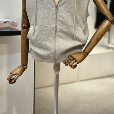 프리 후드 집업 조끼