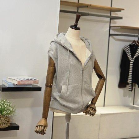 프리 후드 집업 조끼