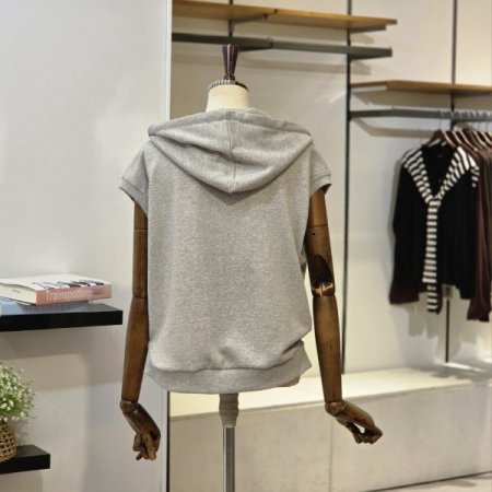 프리 후드 집업 조끼