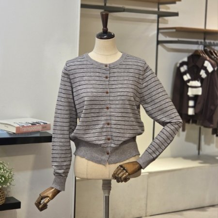 잔 스트라이프 가디건