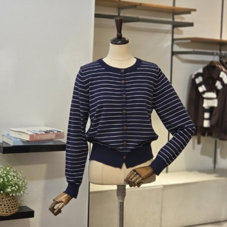 잔 스트라이프 가디건