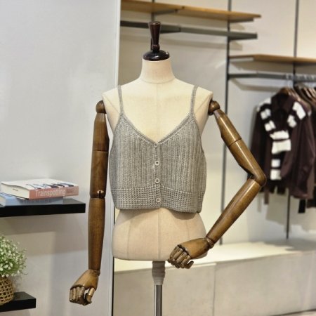 오픈형 골지 니트 뷔스티에