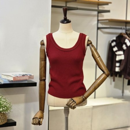 골지 기본 레이어드 탑 니트