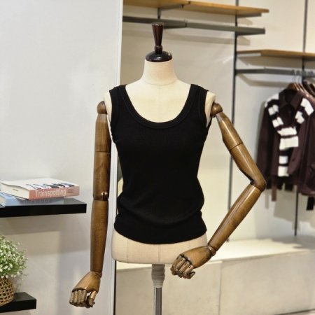 골지 기본 레이어드 탑 니트