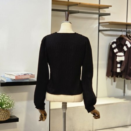 셔링 브이넥 블라우스