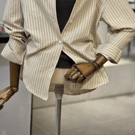 라우 루즈핏 줄무늬 셔츠