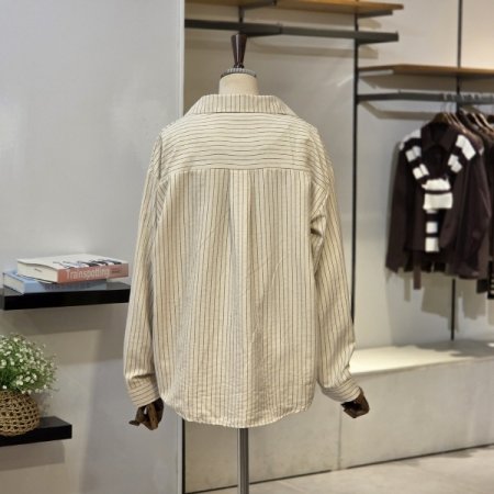 라우 루즈핏 줄무늬 셔츠