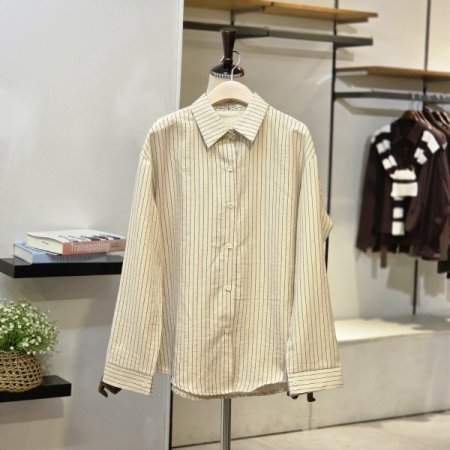 라우 루즈핏 줄무늬 셔츠