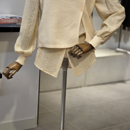 버튼 조끼 블라우스 SET