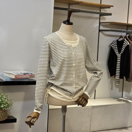 단가라 셔링 니트