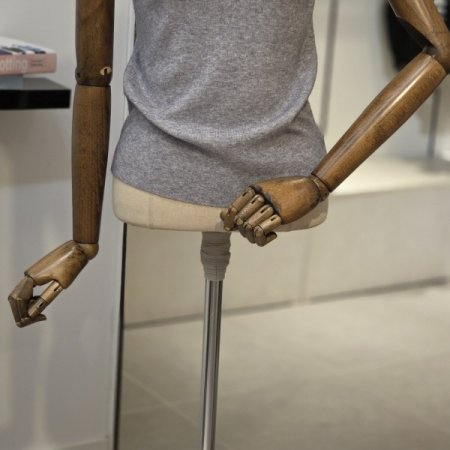 반넥 슬리브 니트